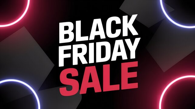 Black Friday Sale Promotion with Neon Circles