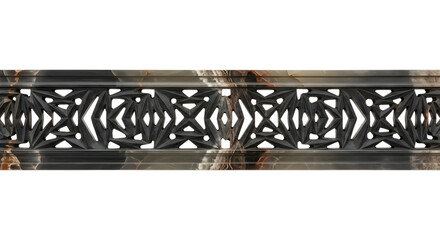 Elegant carved wood and marble panel showcases intricate geometric pattern for luxurious interiors