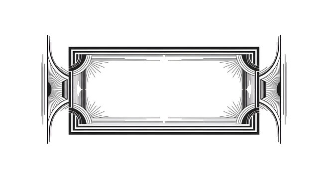 Elegant art deco border design frames text for sophisticated vintage invitations and modern branding projects