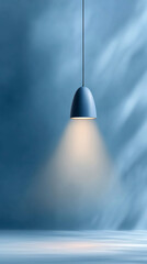 An isolated blue glow on a pure black background with a floating effect. Completely free of shadows and reflections, with no contact with the floor or base, creating a modern, futuristic, and minimali