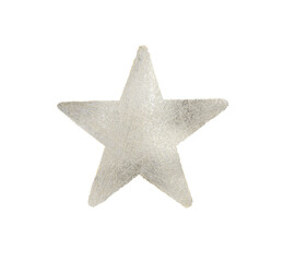 Obraz premium Star painted by hand with silver metallic paint. Decorative star made of silver foil.