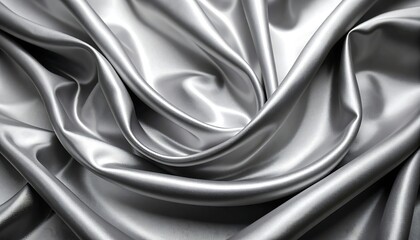 Silver fabric draped in flowing folds