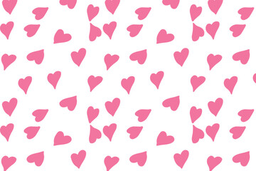 Vector art of pink handdrawn heart pattern on a, perfect for valentines day, romantic themes, and feminine design projects