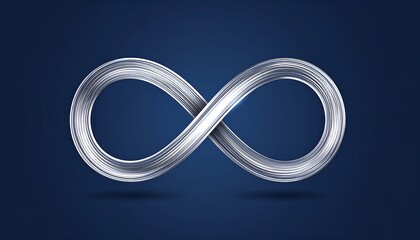 Silver infinity symbol on dark blue background (1)