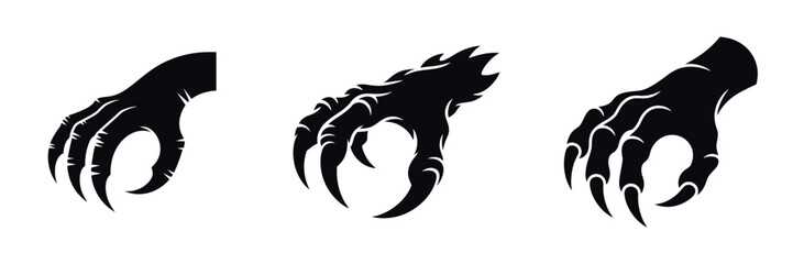 Monster Claw Hand Halloween Vector Set – Scary Creature Claws and Spooky Horror Hands for Haunted Illustrations, Gothic Decor, Posters, Stickers, Party Invitations, and Creepy Seasonal Designs