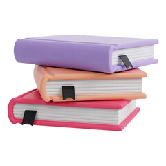 stack of book 3d render icon 3d Vector icon