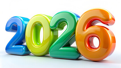 New Year 2026 3D Numbers Celebration Illustration