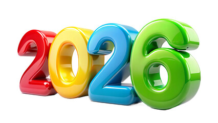 New Year 2026 3D Numbers Celebration Illustration