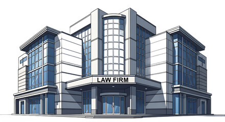 Modern Law Firm Building Architectural Design Illustration