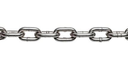 Obraz premium Stretched metal chain transparent PNG cutout isolated background, industrial graphic