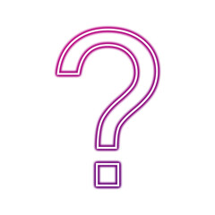 Pink-Purple Gradient Question Mark – Modern Double-Line Symbol of Inquiry on Transparent Background