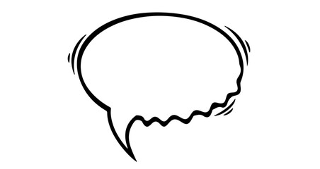 Fototapeta premium A comic-style speech bubble with a jagged edge, indicating a thought or dialogue.