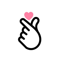 heart hand gesture icon. love hand gesture symbol isolated on white background