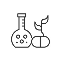 Plant Medicine lab Icon - Plant Pharmacy Research Outline Icon
