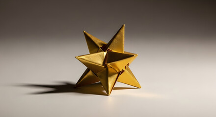 Elegant Golden Origami Star