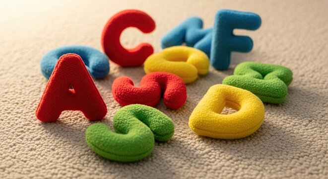 Colorful alphabet learning toys for kids early education preschool abc letters fun educational play time background