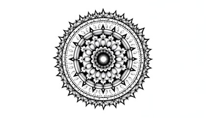 black and white mandala