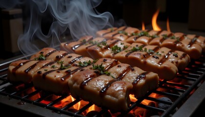 grilled meat on the grill