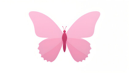pink butterfly on white background
