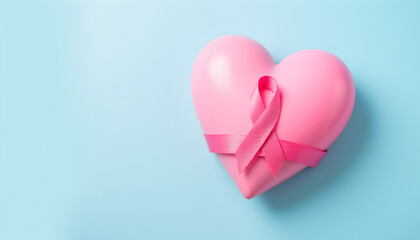 pink heart and pink ribbon