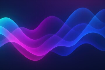 Obraz premium Vibrant digital abstract waves with flowing gradients soft glow and smooth curves creating a modern tech background for presentations and web design