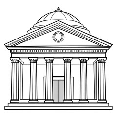 Classic, symmetrical building drawing