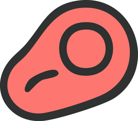 Simple Illustration of a Steak Slice.