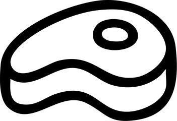 Simple Line Art Steak Icon.