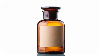 Old Fashioned Drug Bottle With Label Isolated