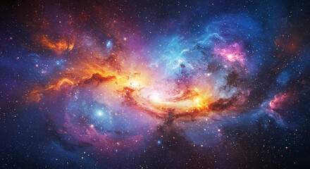 Fototapeta premium Colorful galaxy background filled with stars, creating a vibrant cosmic scene.