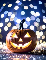 Jack-o-lantern, Halloween themed image with a bokeh background