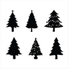 Obraz premium Christmas vector art tree logo designs