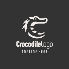 Unique Crocodile Line Art Logo