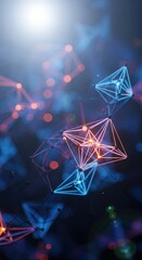 Abstrakte leuchtende Polygon-Netzwerkverbindung