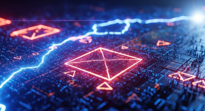 Abstrakte leuchtende Polygon-Netzwerkverbindung