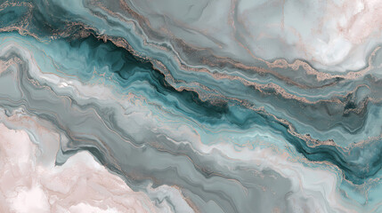 A serene marble texture with wavy patterns and soothing blue tones in a close-up view