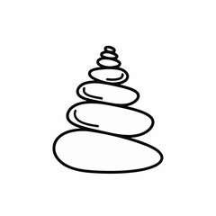 Symbolic stack of stones for meditation and relaxation. Stack of stones show harmony and balance, zen pyramid of pebbles for calm mind. Beautiful stack of stones, ideal for spa and wellness.