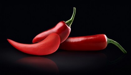 Red Pepper Chilli Isolated On Black Background
