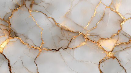 Luxurious Marble Veins Golden Textures on Elegant White Background