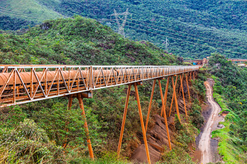 Iron ore mining, ore conveyor belt in Minas Gerais, Brazil