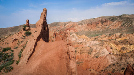 Fototapeta premium The landscape of Skazka Gorge in Kyrgyzstan