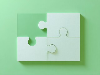 Abstract green background with puzzle pieces