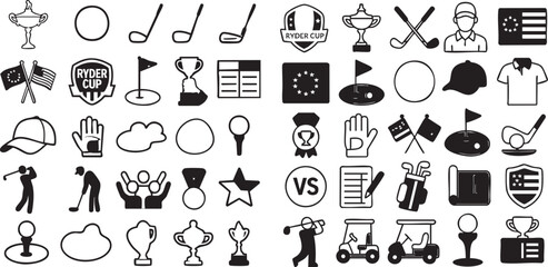 Collection of Golf Icons and Symbols for Sports and Leisure 1.