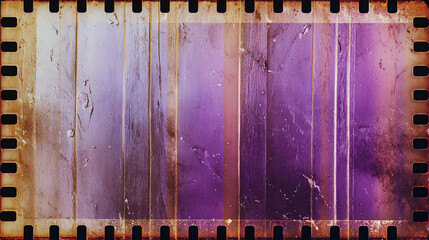 Blank grained and scratched film strip texture background. old film effect