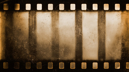 Blank grained and scratched film strip texture background. old film effect
