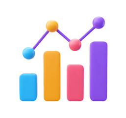 Business Growing Graph 3d render icon 3d Vector icon