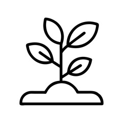 Seedling icon vector illustration, plant growing in soil, sprout sign, agriculture and gardening concept