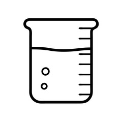 Beaker with liquid and bubbles vector illustration for science lab equipment and chemistry use