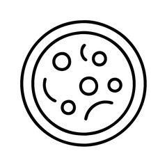 Vector outline icon of delicious pepperoni pizza italian food for restaurant menu and delivery app