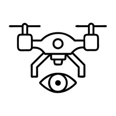 Drone surveillance technology for aerial photography and videography with eye symbol concept